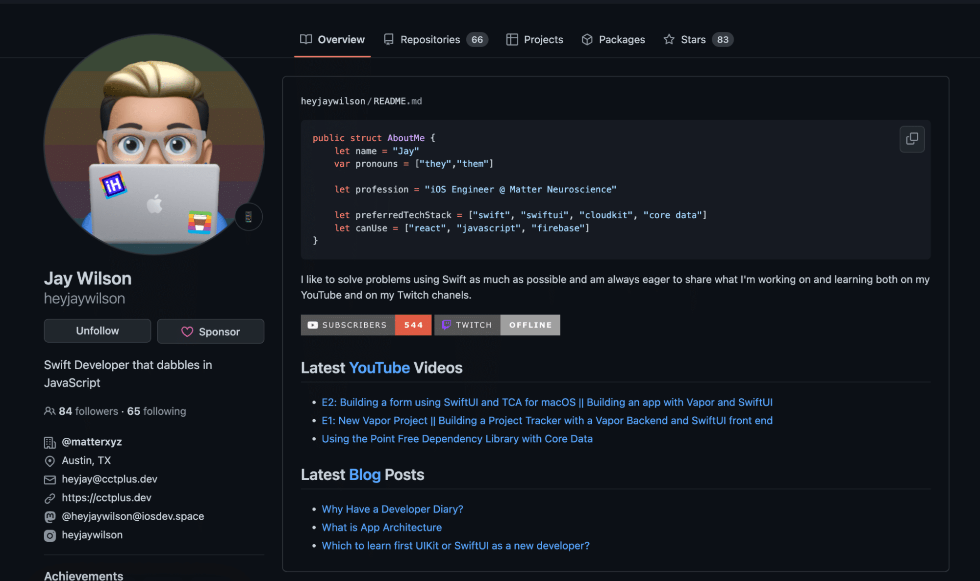 Workspace showing README documentation setup